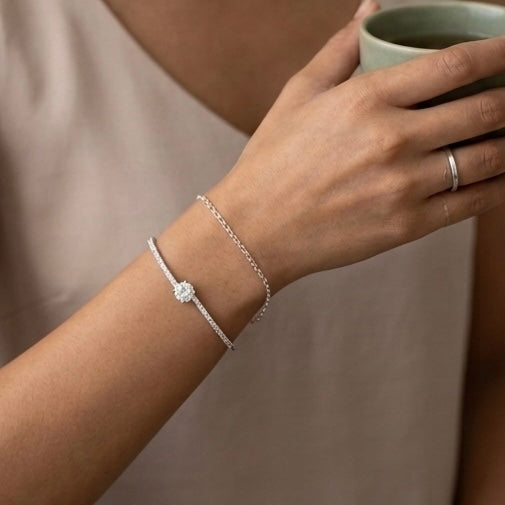 Minimal Open-Cuff Stone Bracelet