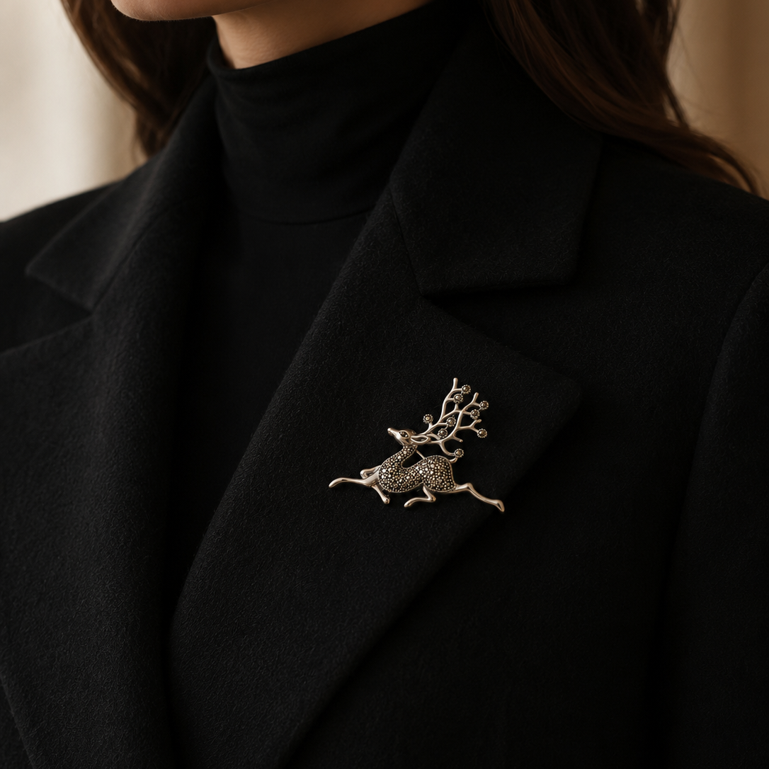 Deer Brooch – Unisex Statement Accessory