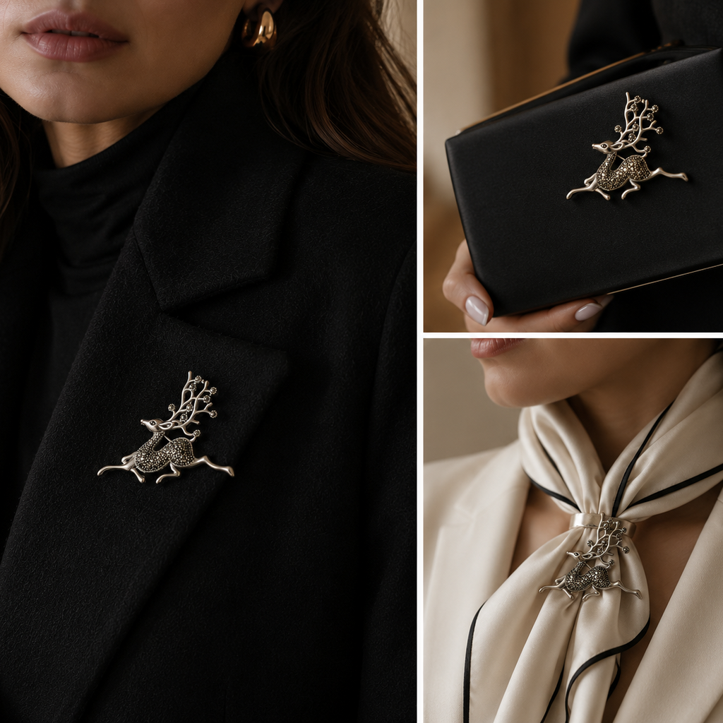 Deer Brooch – Unisex Statement Accessory