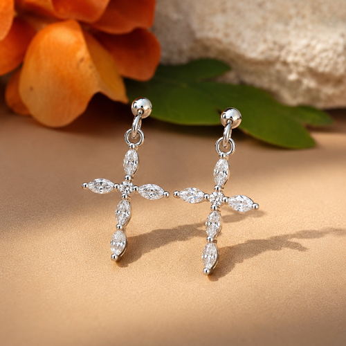 Cross Drop Earrings