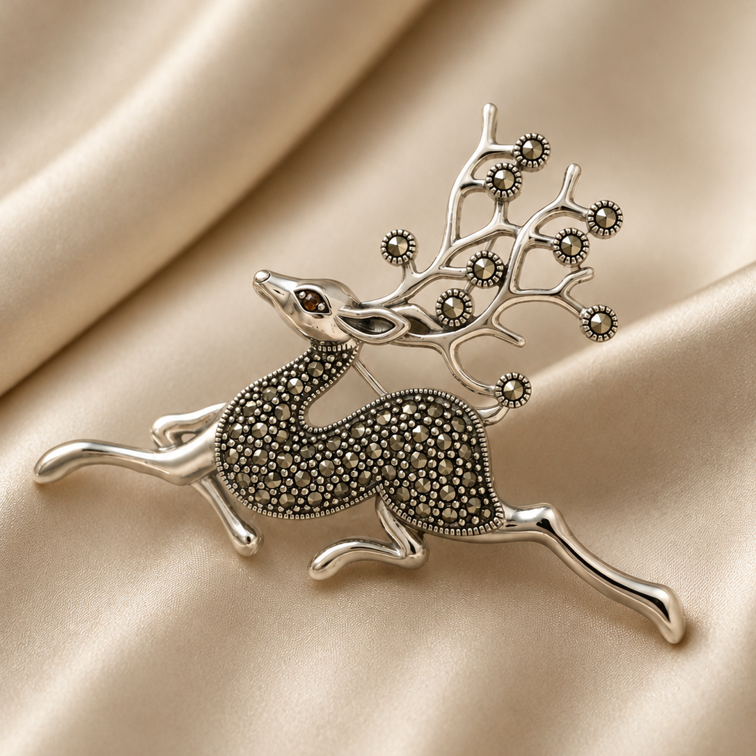 Deer Brooch – Unisex Statement Accessory