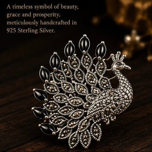 Majestic Peacock Brooch