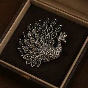Majestic Peacock Brooch