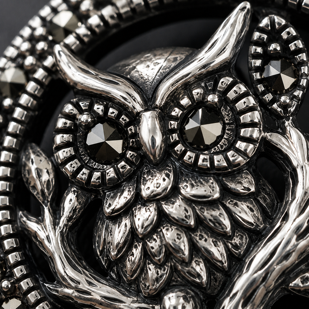 The Wise Guardian Owl Brooch