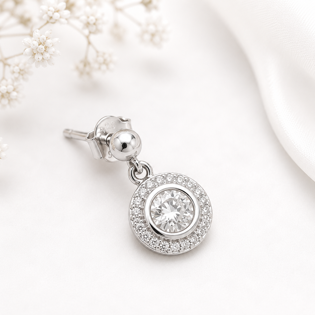 Crystal Halo Drop Earrings