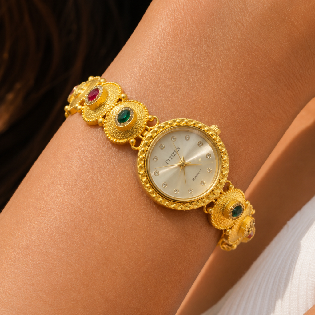 Emerald Halo Bracelet Watch
