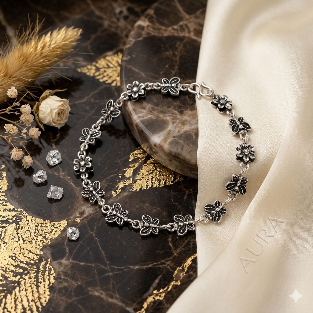 Midnight Bloom Anklet