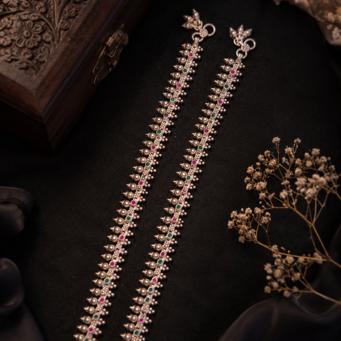 Heritage Peacock Stone Payal