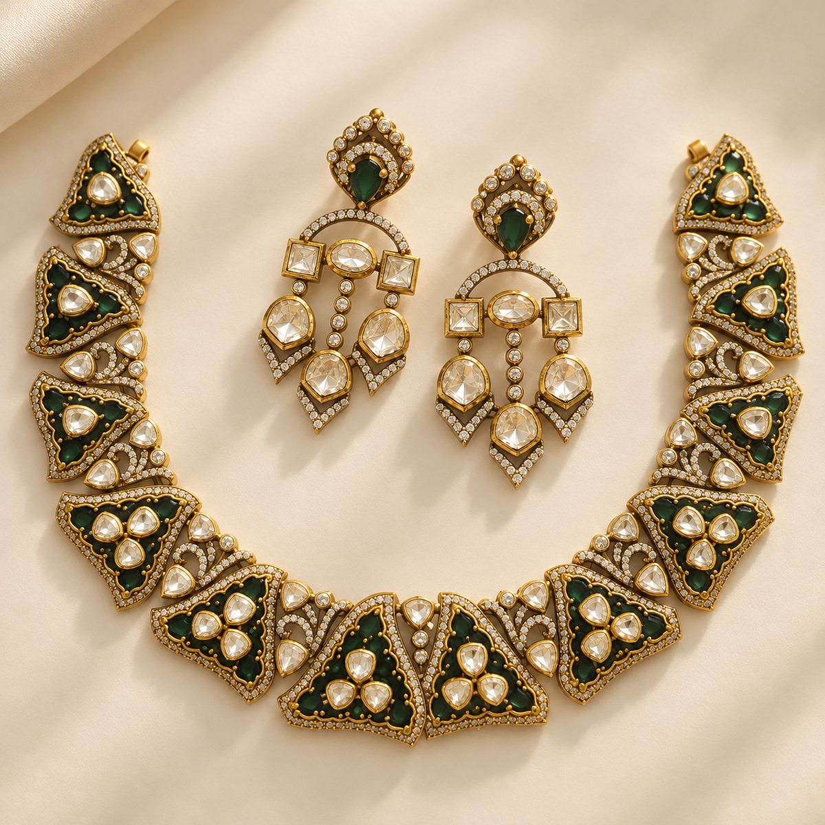 The Emerald Polki Set