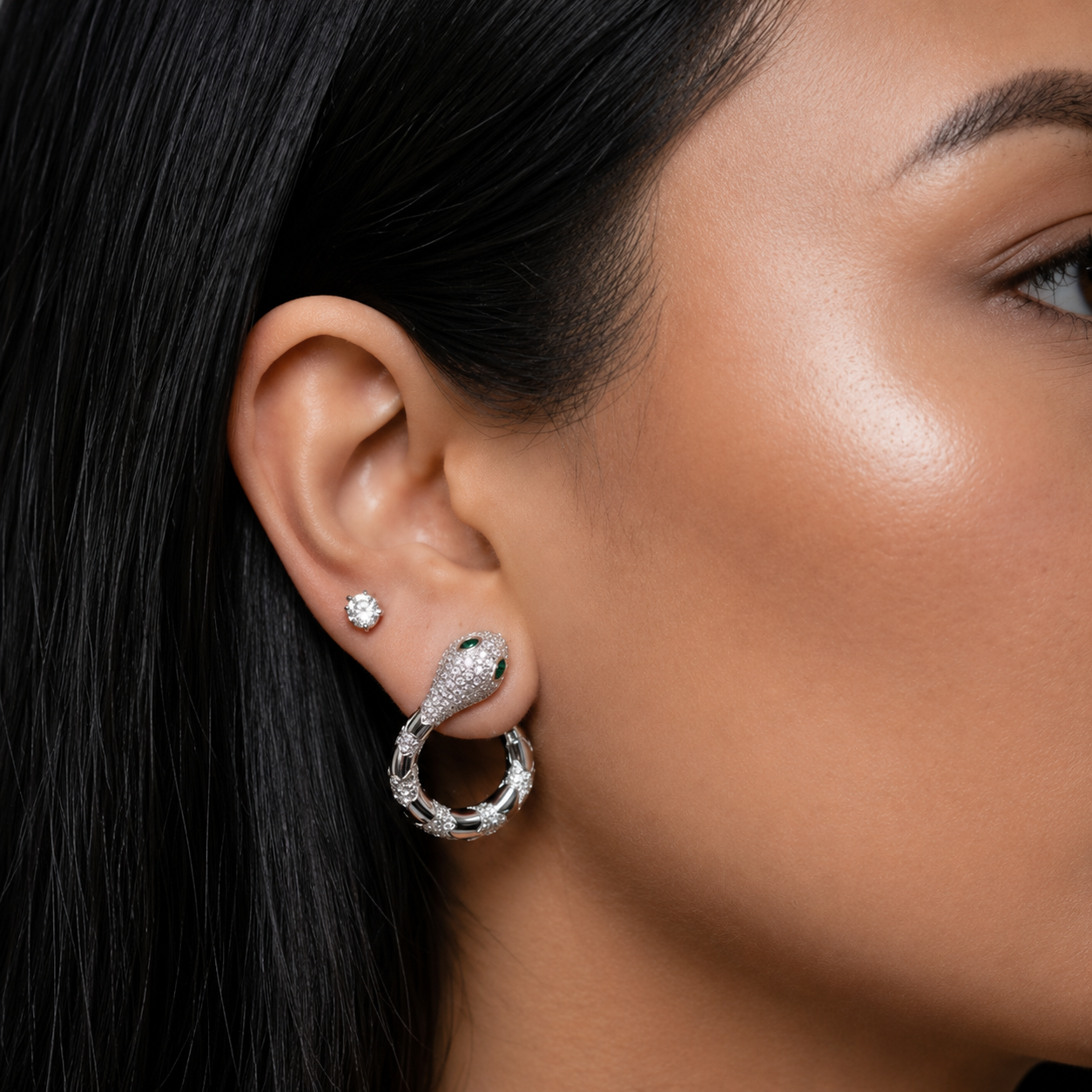 Silver Serpent Earrings