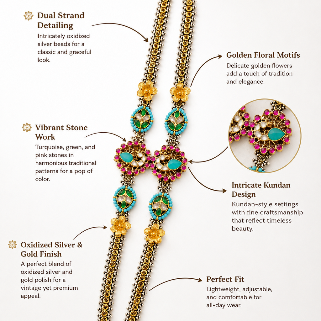Royal Kundan Floral Payal