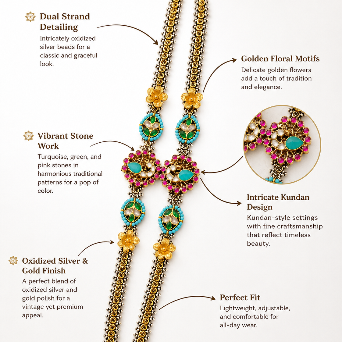 Royal Kundan Floral Payal