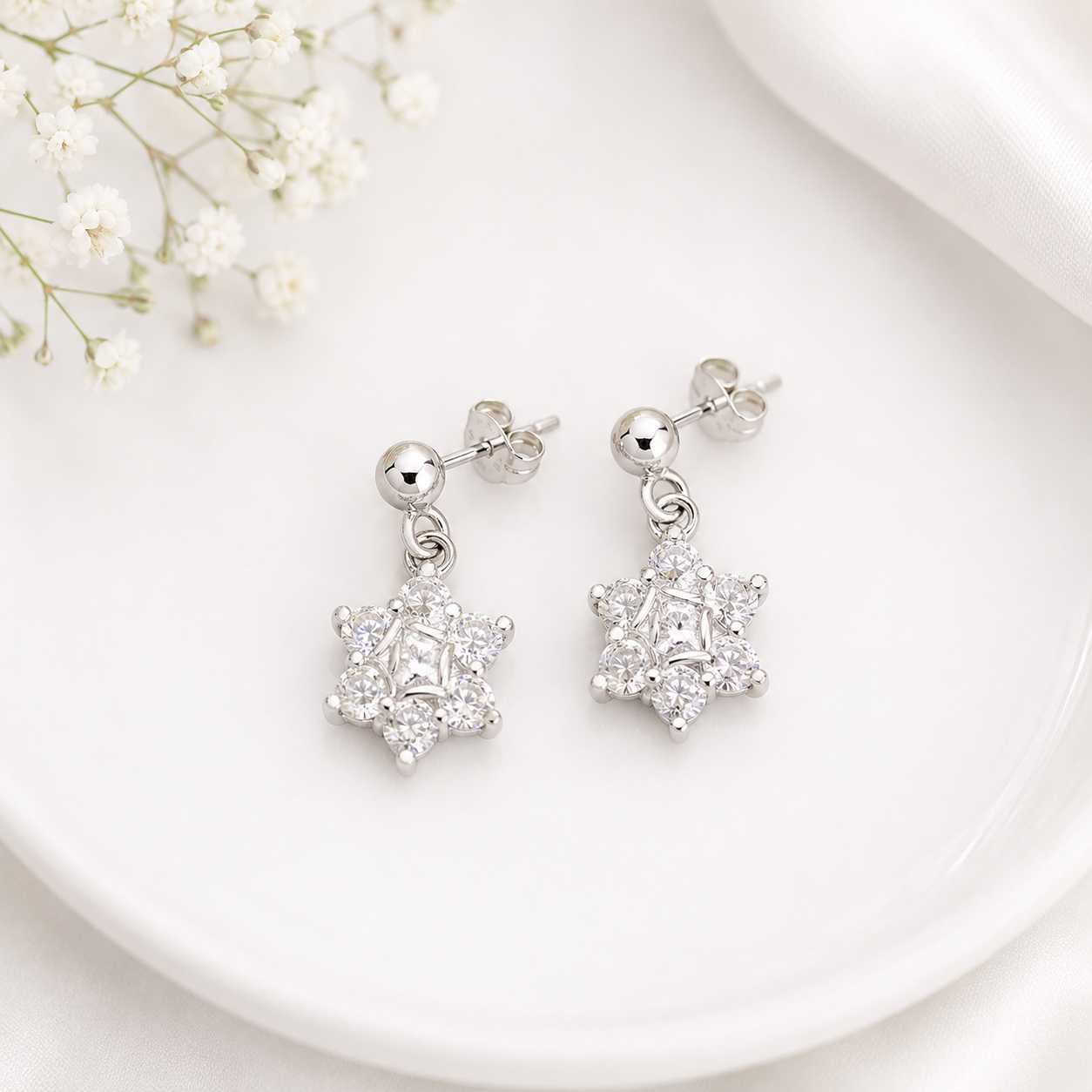 Snowflake Spark Drop Earrings