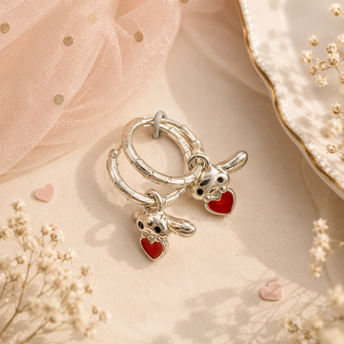 Bunny-Heart Drop Hoop