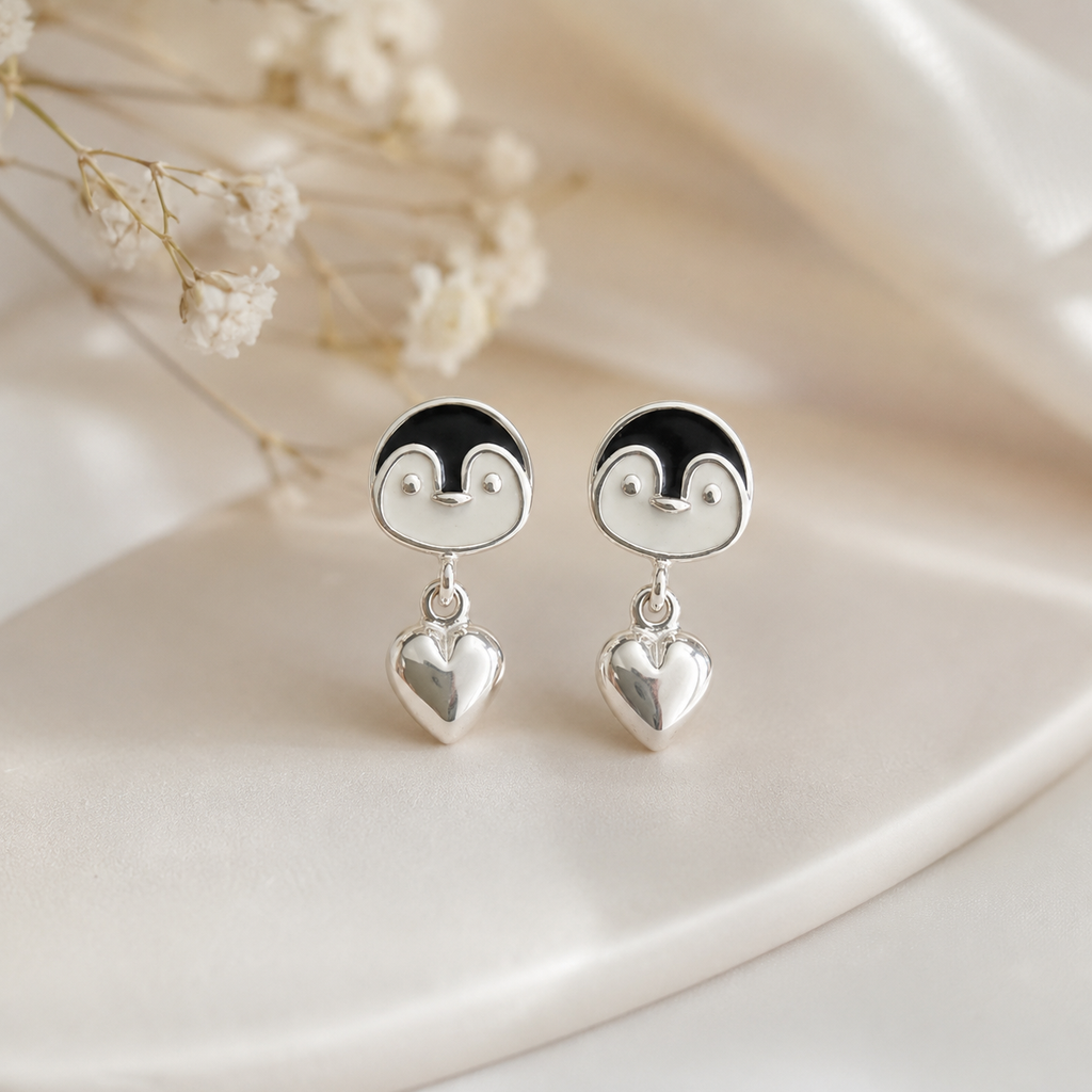 Penguin Love Silver Stud