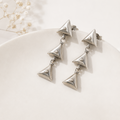 Astra Geometric Oxidized Drop Earrings