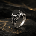 Sleek Black Stone Ring