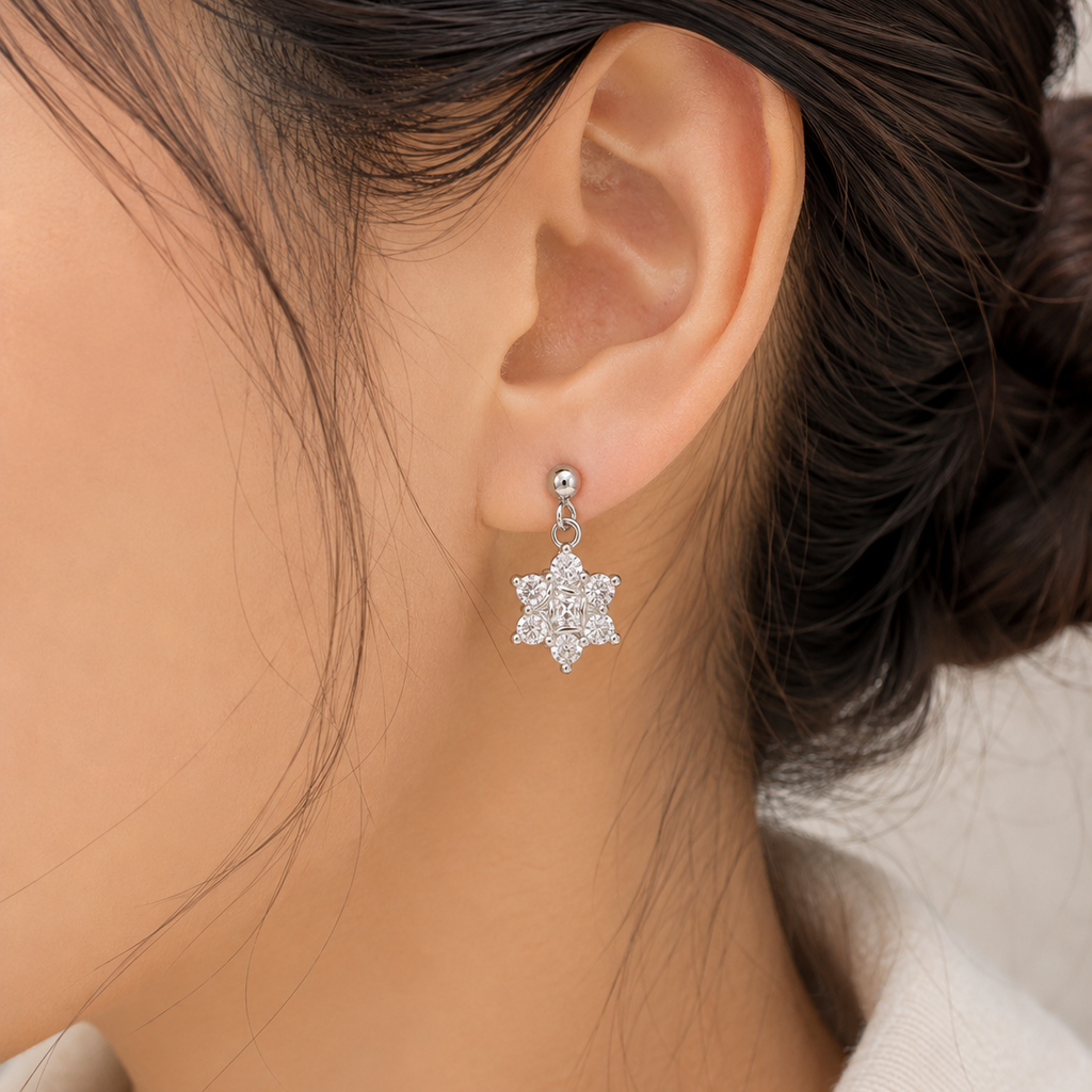 Snowflake Spark Drop Earrings
