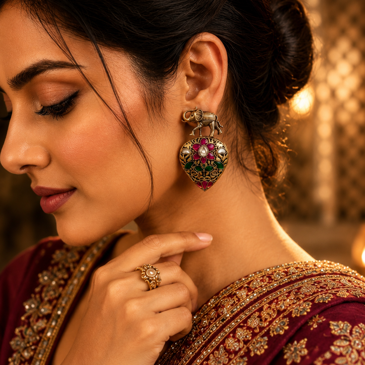 Rajwadi Hathi Earrings