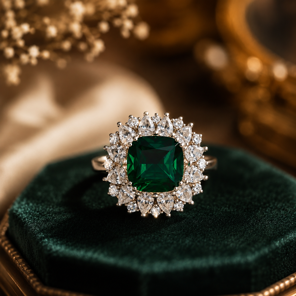 Green Emerald Ring