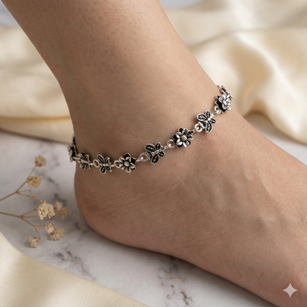 Midnight Bloom Anklet