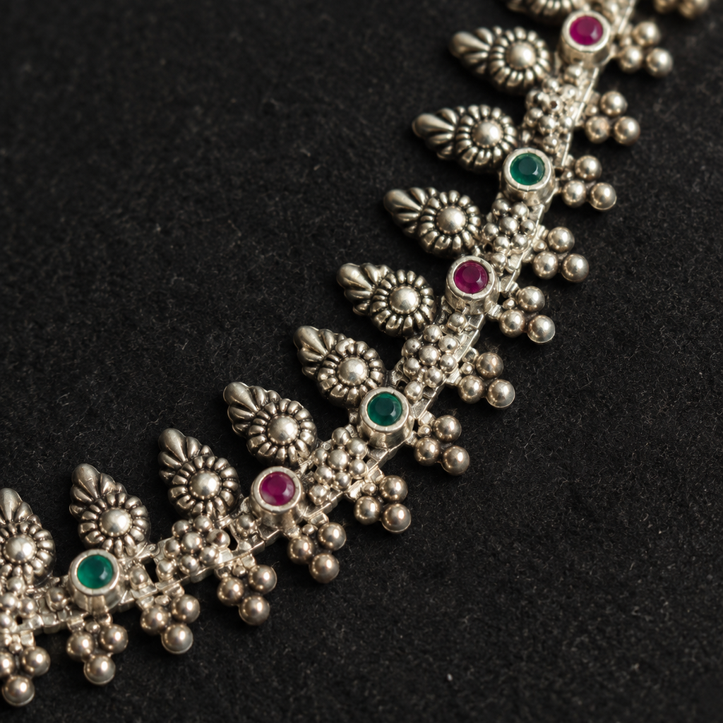 Heritage Peacock Stone Payal