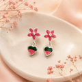 Floral Heart Drop Earrings