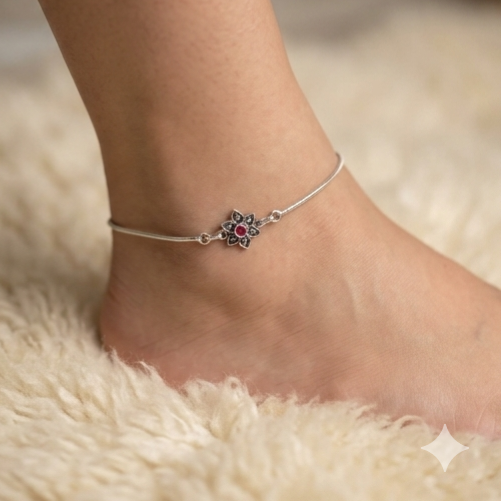 Ruby Bloom Anklet