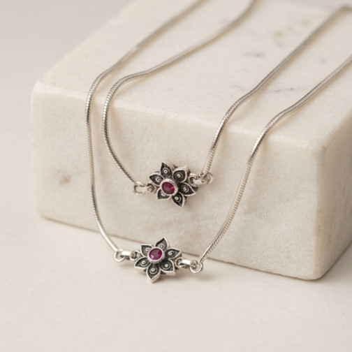 Ruby Bloom Anklet