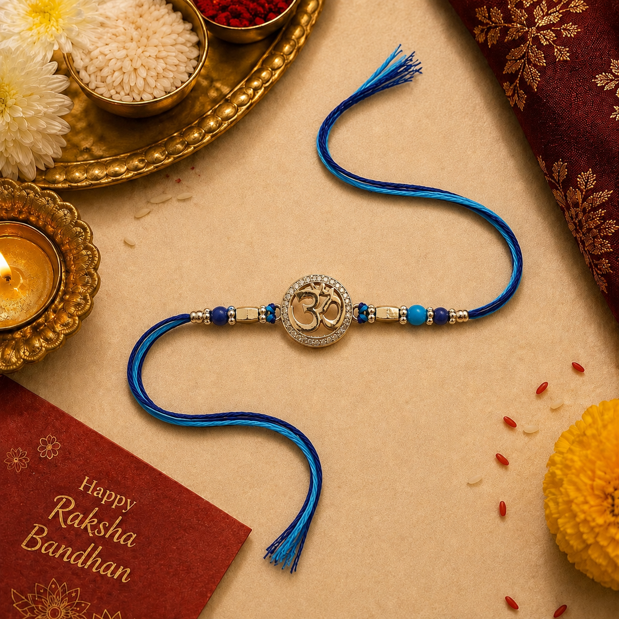 Om 925 Silver Rakhi