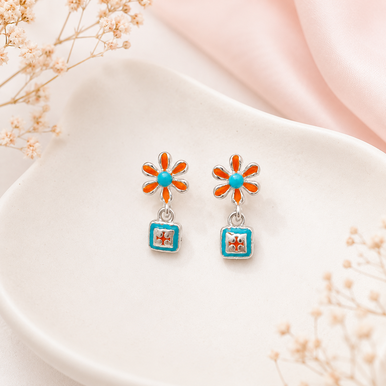 Tangerine Bloom Stud