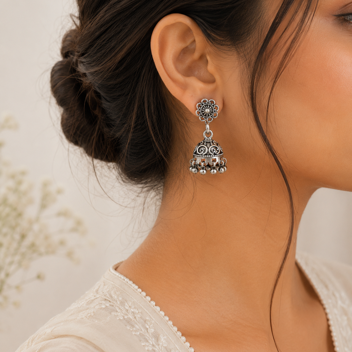Padmika Oxidised Jhumki