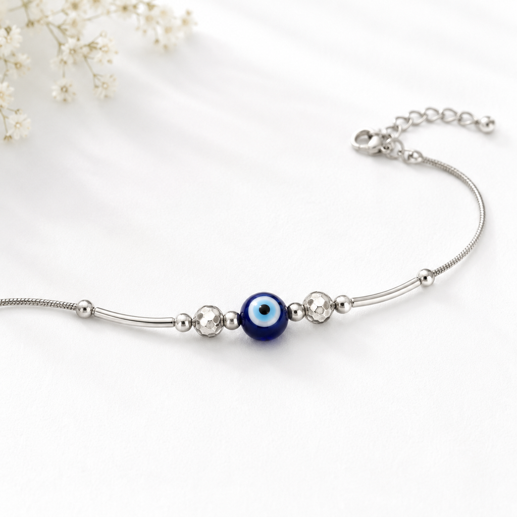 Evil Eye Silver Anklet