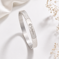 Rose Engraved Adjustable Cuff Kada