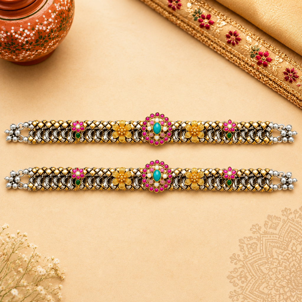 Rajwadi Floral Heritage Payal
