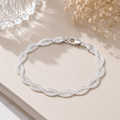 Silver Wave Mesh Bracelet