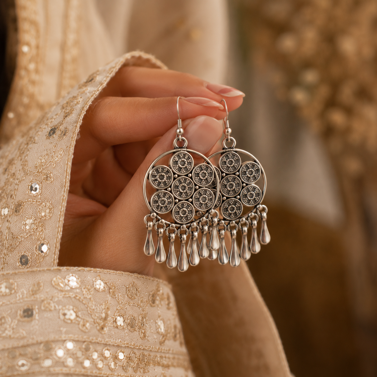 Antique Silver Pendant Set