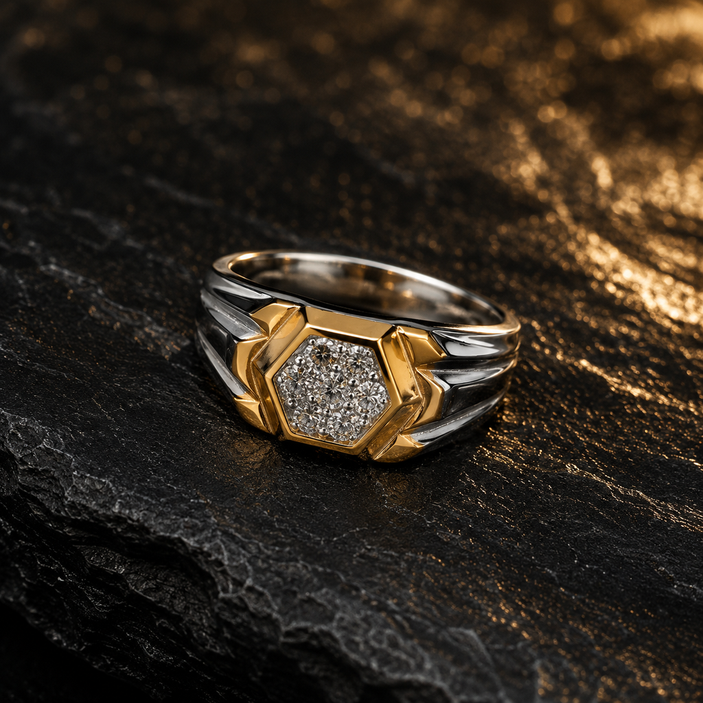 Hexagonal Gold Ring