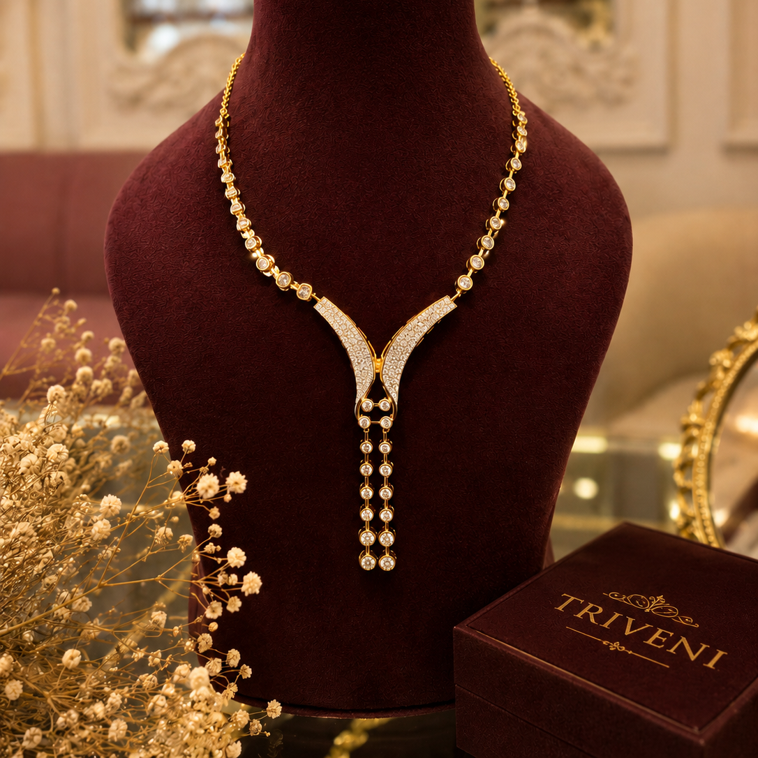 Pearl Cascade Y-Necklace Set