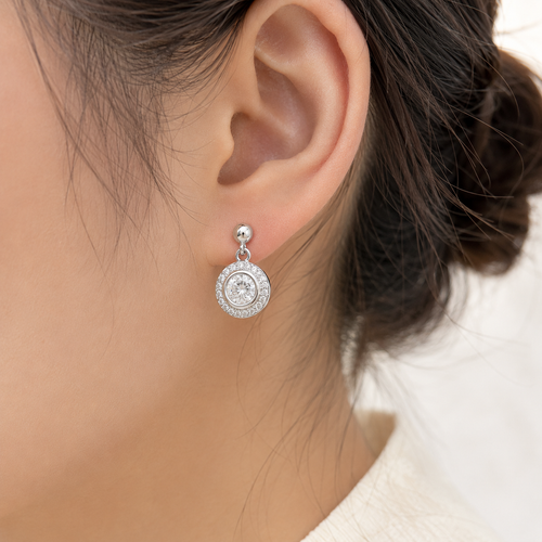 Crystal Halo Drop Earrings