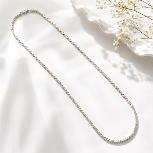 Beaded Silver Chain