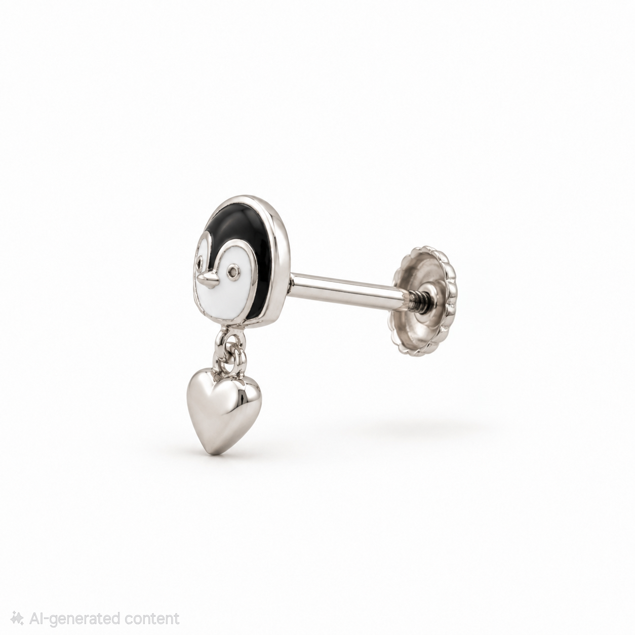 Penguin Love Silver Stud