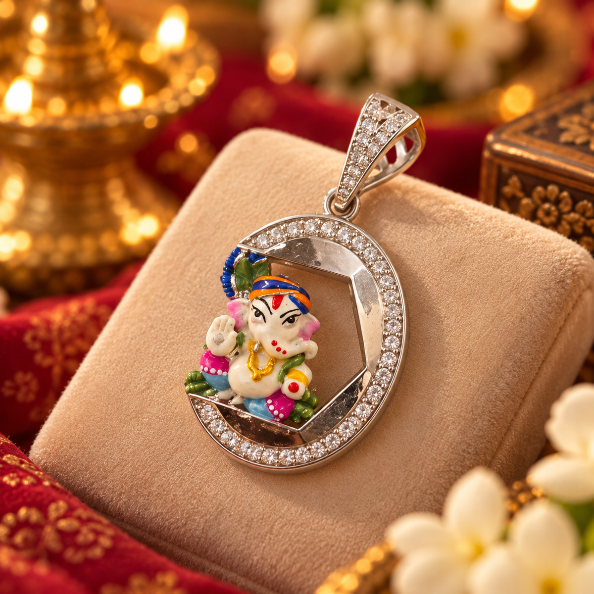 Divine Ganesha Silver Pendant