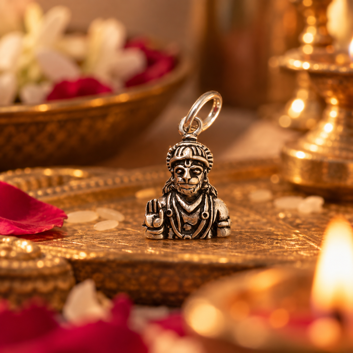 Divine Hanuman Silver Pendant