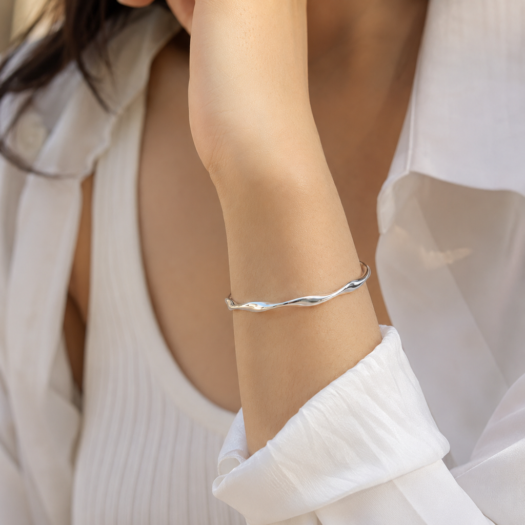 Organic Wave Silver Kada
