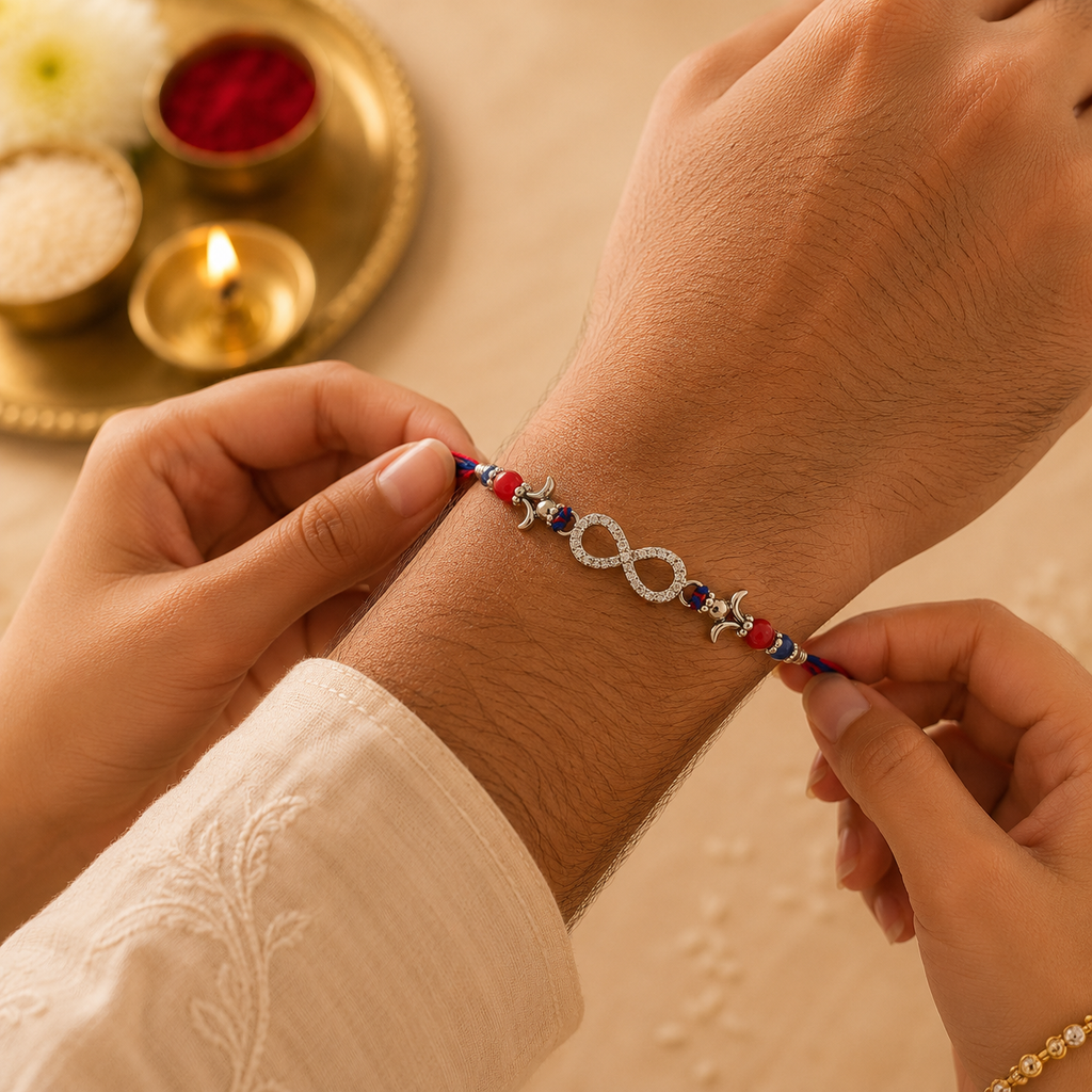 Infinity Silver Rakhi