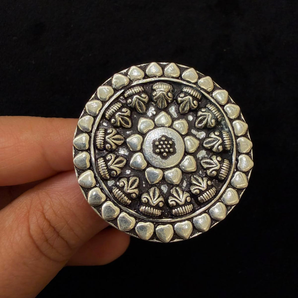 Fully Adjustable Oxidised Silver Ring