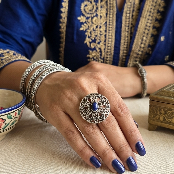 Blue Stone Statement Ring