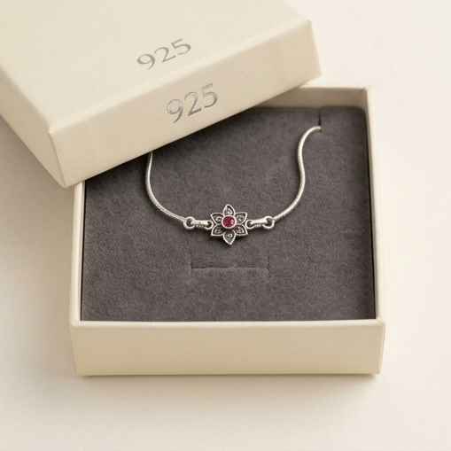 Ruby Bloom Anklet
