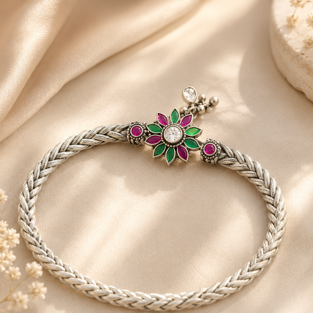 Floral Stone Charm Payal